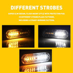 10X LED Amber/White Strobe Lights for Car Truck (Emergency Flash Warning)