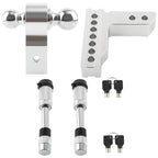 Dual Ball 6in Drop Adjustable Trailer Tow for 2" Receiver (Lock Included)