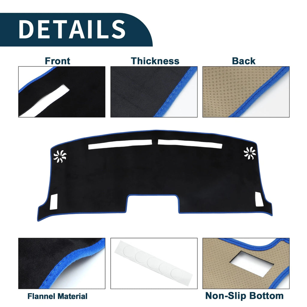 Dashboard Cover Mat for Nissan Moco MG33S (2012–2018) Black Blue Set of 1