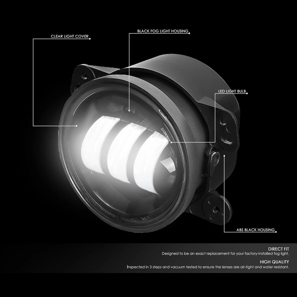 Pair LED Projector Fog Light Lamps for Jeep Wrangler (2007–2017) & Dodge Charger (2011–2014)