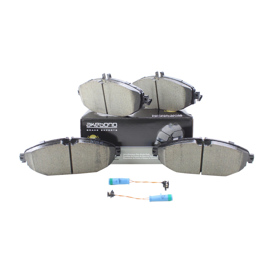 Set of 4 Akebono EURO Front Ceramic Disc Brake Pads for MB W205 C300 (2015–2021)