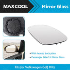 Left Passenger Side Heated Mirror Glass for VW Golf MK5 (2004–2008)