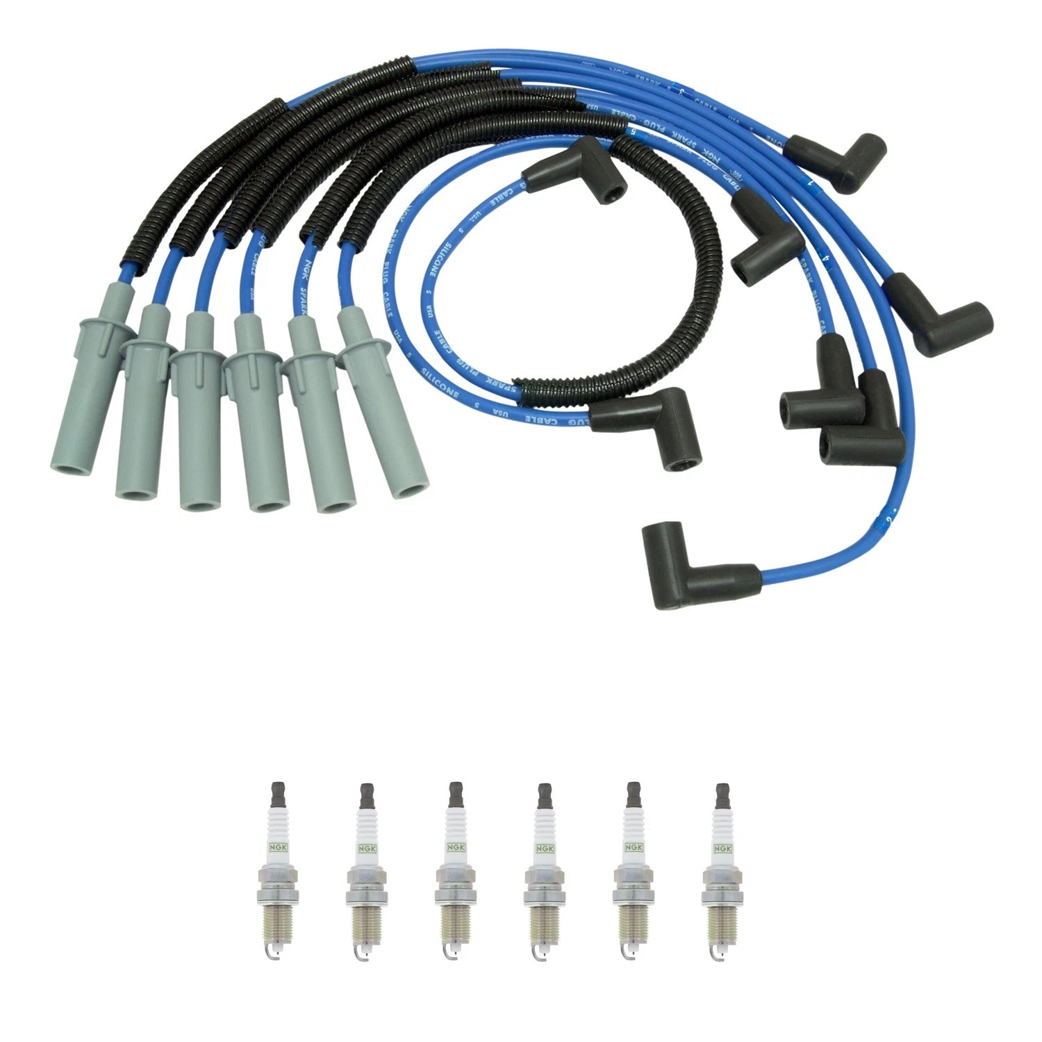 NGK Wire Set & 6 G-Power Platinum Spark Plugs Kit for B2500 Ram 1500 (1994–2001)