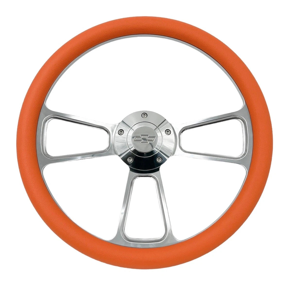 Billet Steering Wheel with Orange Wrap and Chevy Bowtie for Camaro (2010–2015)