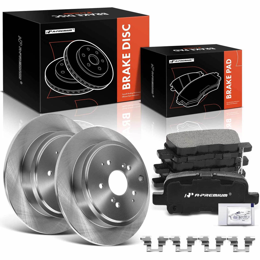 Set of 2 Rear Disc Brake Rotors & Ceramic Pads for Honda Pilot (2003–2008)
