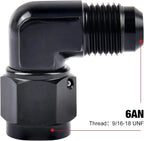 4x 6/8/10AN Female to Male Flare 90° Swivel Hose Fitting Adapter for Car (—–—)