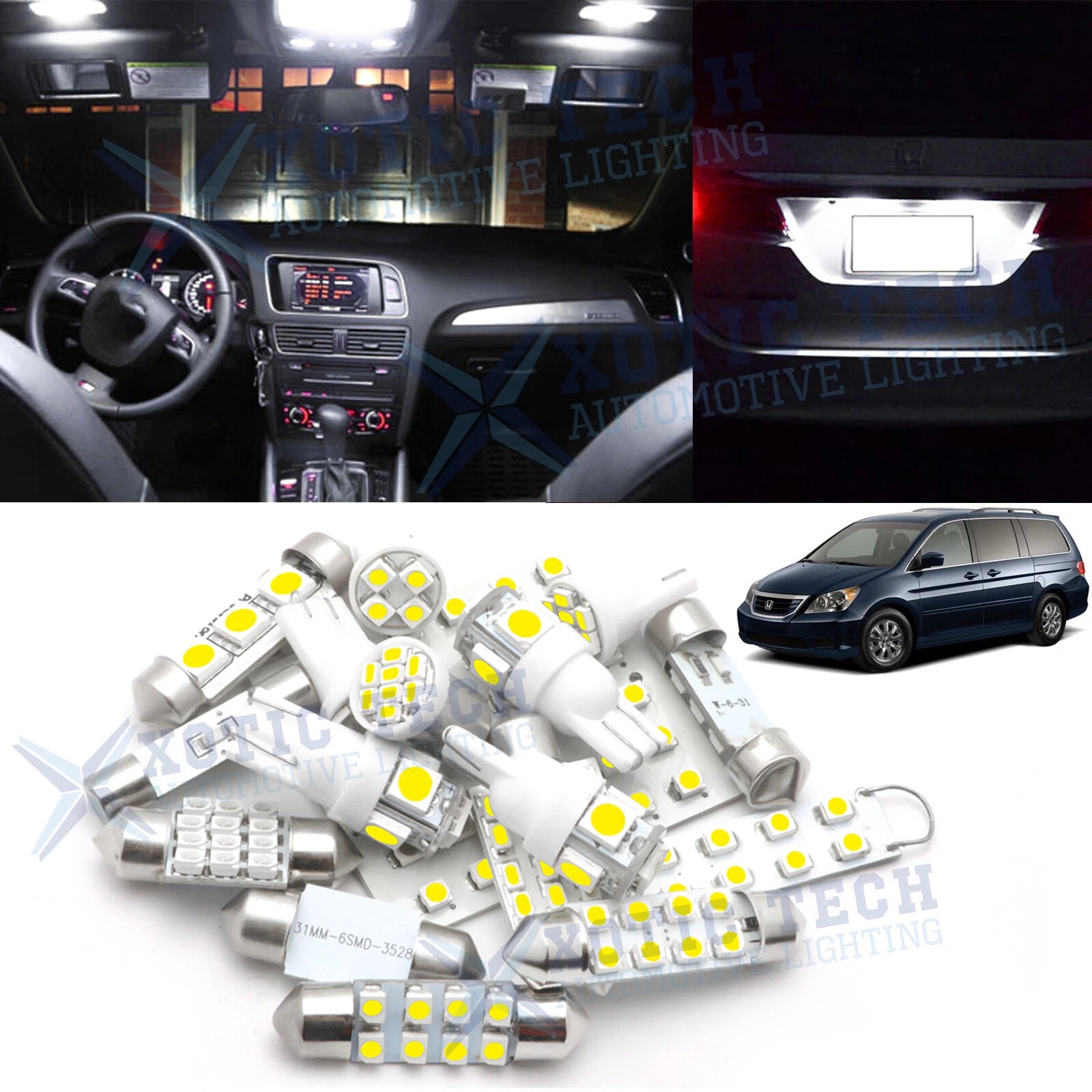LED Light Kit Interior Dome Map Trunk for Honda Odyssey (2005–2010)