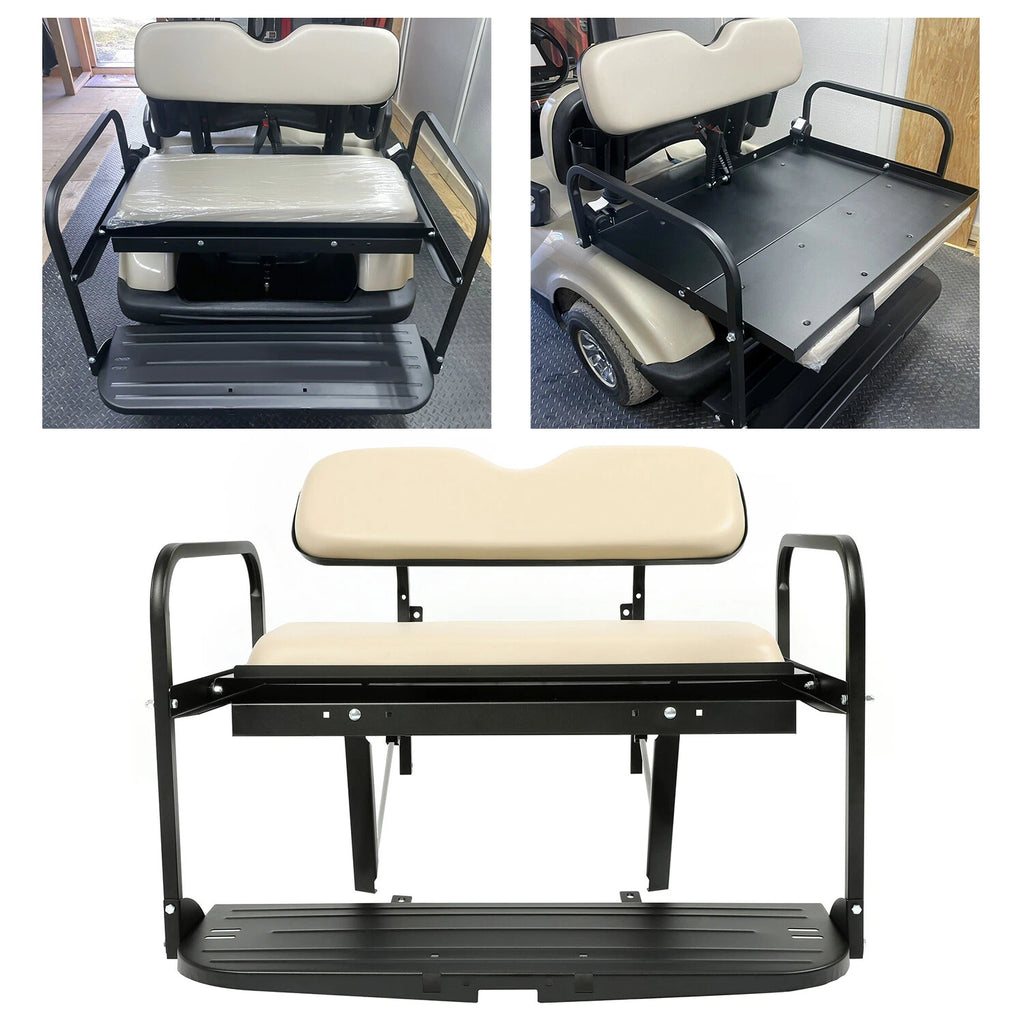 Flip Folding Rear Back Seat Kit for Yamaha Drive G29 Golf Cart (2007–2016)