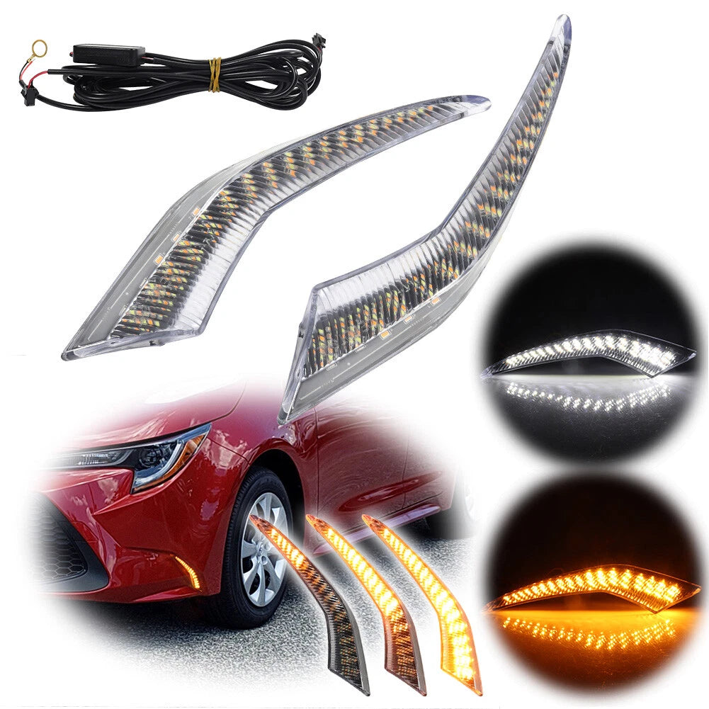 Clear LED Daytime Running Fog Lights for Toyota Corolla (2020–2022)