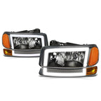 3D LED DRL Switchback Turn Signal Headlights for GMC Sierra (1999–2007)