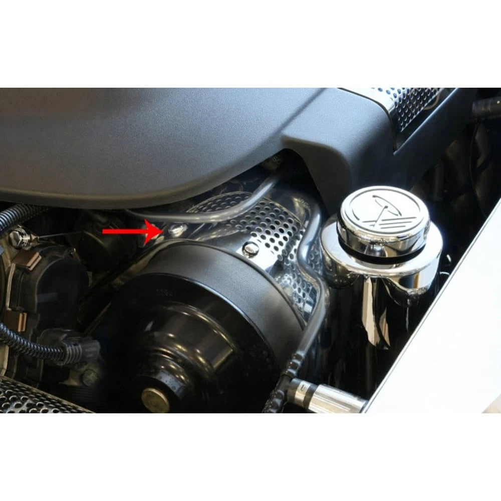 Power Steering Cover Perforated Stainless Steel Replacement for Chevy Corvette (2009–2013)