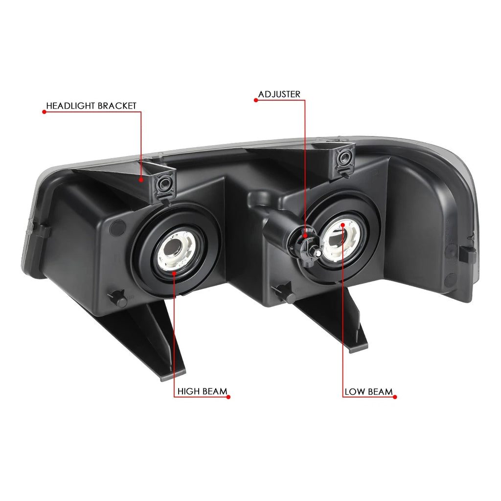 Headlights for Chevy Express GMC Savana 1500 2500 3500 (2003–2022) Chrome Smoked