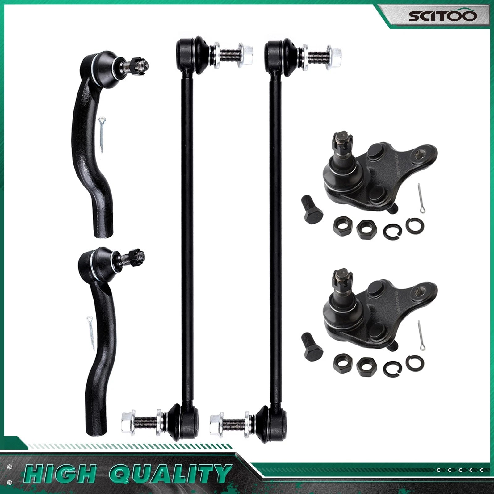 Front Struts w/Coil Spring, Sway Bars, Tie Rods, Ball Joints for Scion tC (2011–2016)