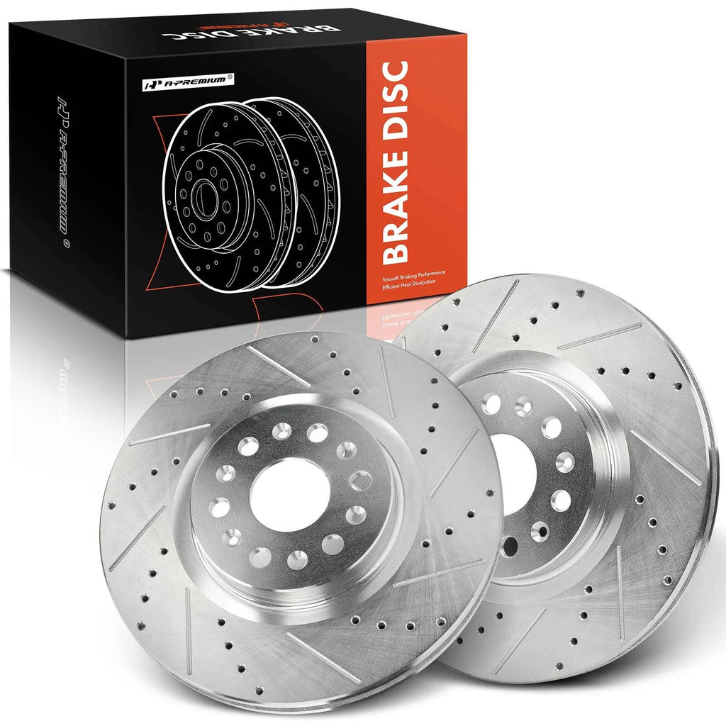 Front Drilled Brake Rotors for Cadillac XT5 XT6 (2017–2023)