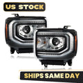 HID Headlight Set w/LED DRL & Bulb/Ballast for GMC Sierra 1500 (2016–2018)
