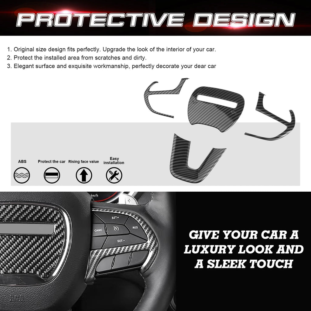 Carbon Fiber Pattern Driver Side Control Cover for Dodge Challenger Charger (2015-2023)