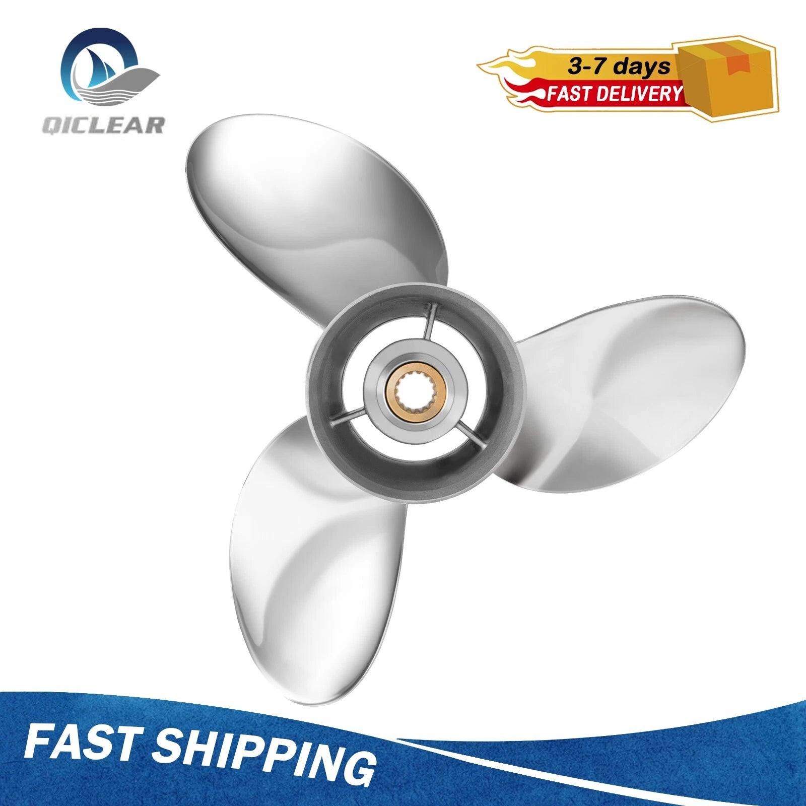 15.5 x 17 Stainless Steel Boat Propeller for Yamaha 150-250HP (RH)