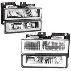 U-Shape LED DRL Headlight & Bumper Turn Signal Lamps for Chevy GMC C/K (1988–2000)