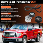 Serpentine Belt Drive Tensioner Kit for Ford F150 Lobo (2004–2008) 90K-39298, 900466A, 6PK1627