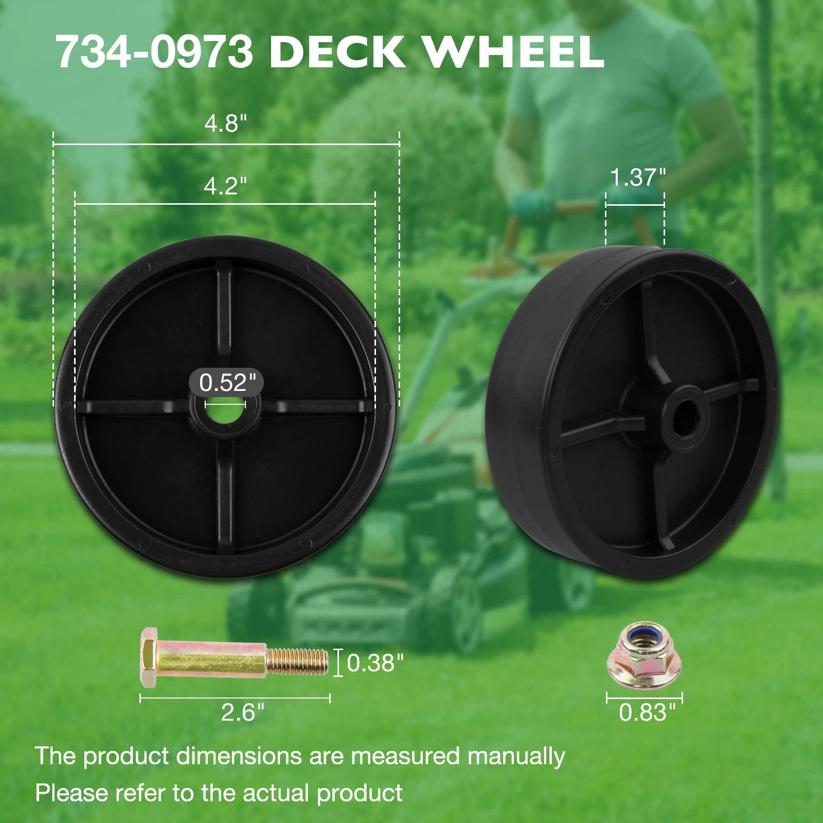 Set of 4 Lawn Mower Deck Roller Wheel Kit for Cub Cadet Craftsman