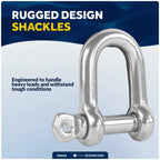 1/4" Captive Screw Pin D Anchor Shackle for (AISI316, FO416)