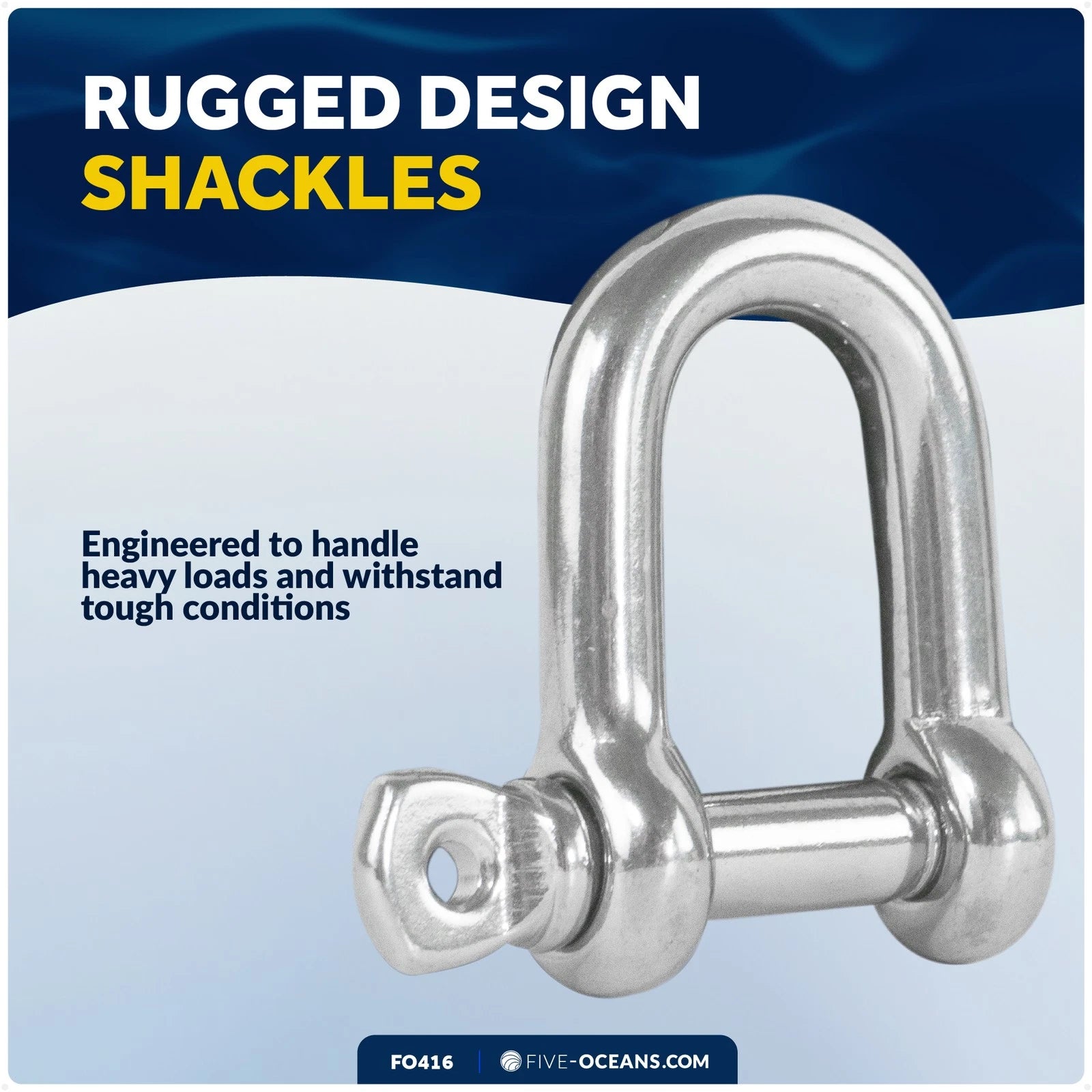 1/4" Captive Screw Pin D Anchor Shackle for (AISI316, FO416)