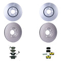 Set of 4 Hella Front Rear Rotors Low-Met Disc Brake Pad Kit for A6 Quattro (2002–2004)