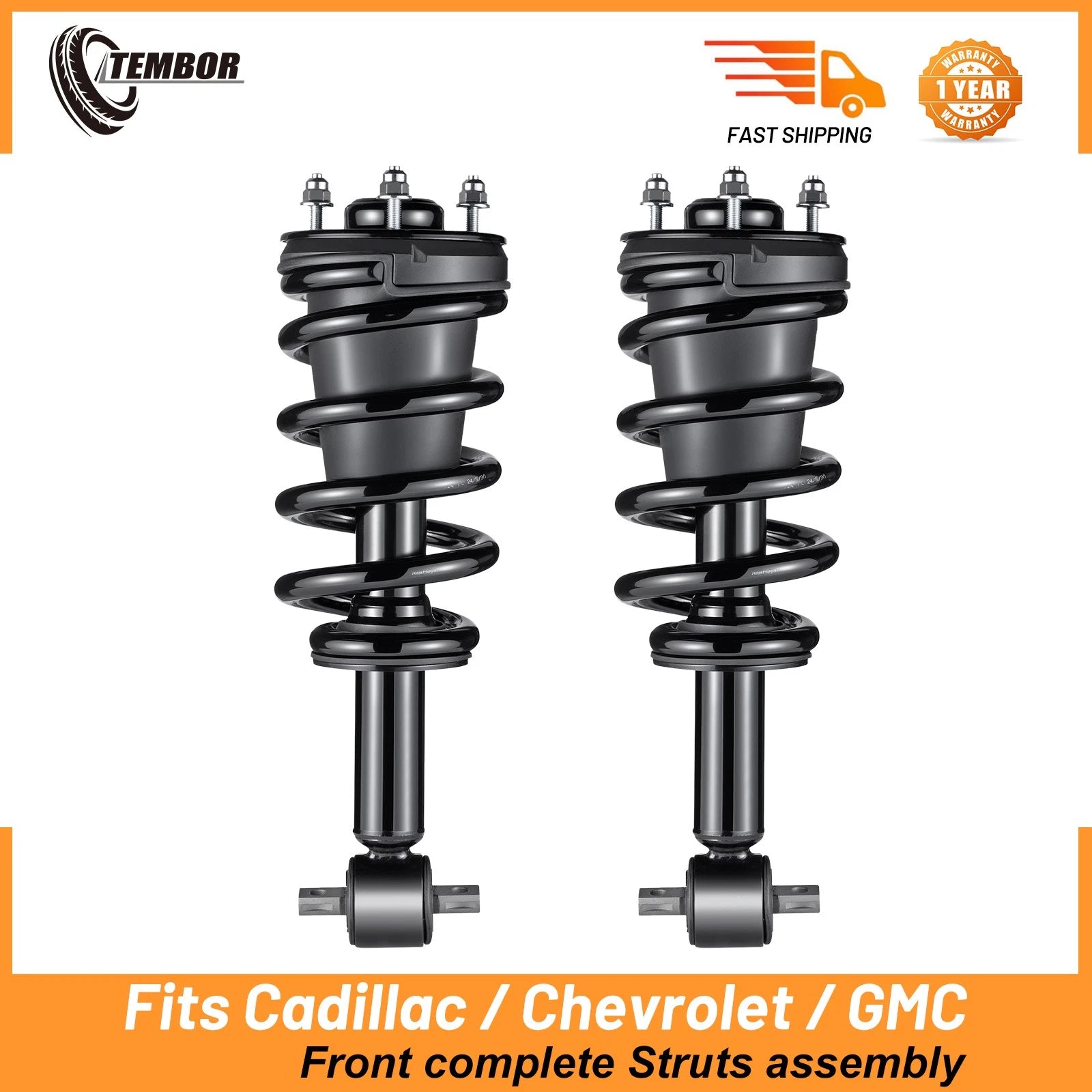 Front Struts w/ Coil Spring for Chevy GMC Silverado Sierra 1500 Tahoe (2007–2014)