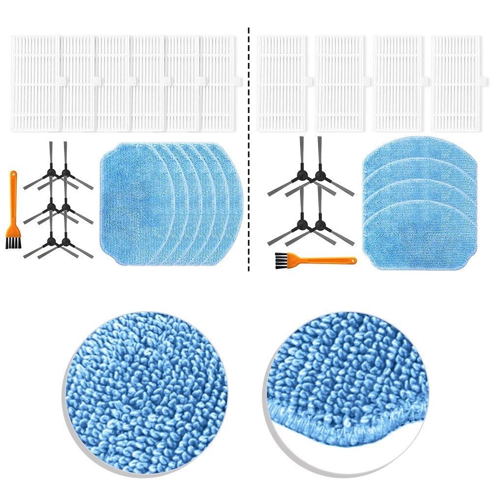 Replacement Mop Cloths and Brushes Kit for IRBIS 0121, Redmond VR 1321s