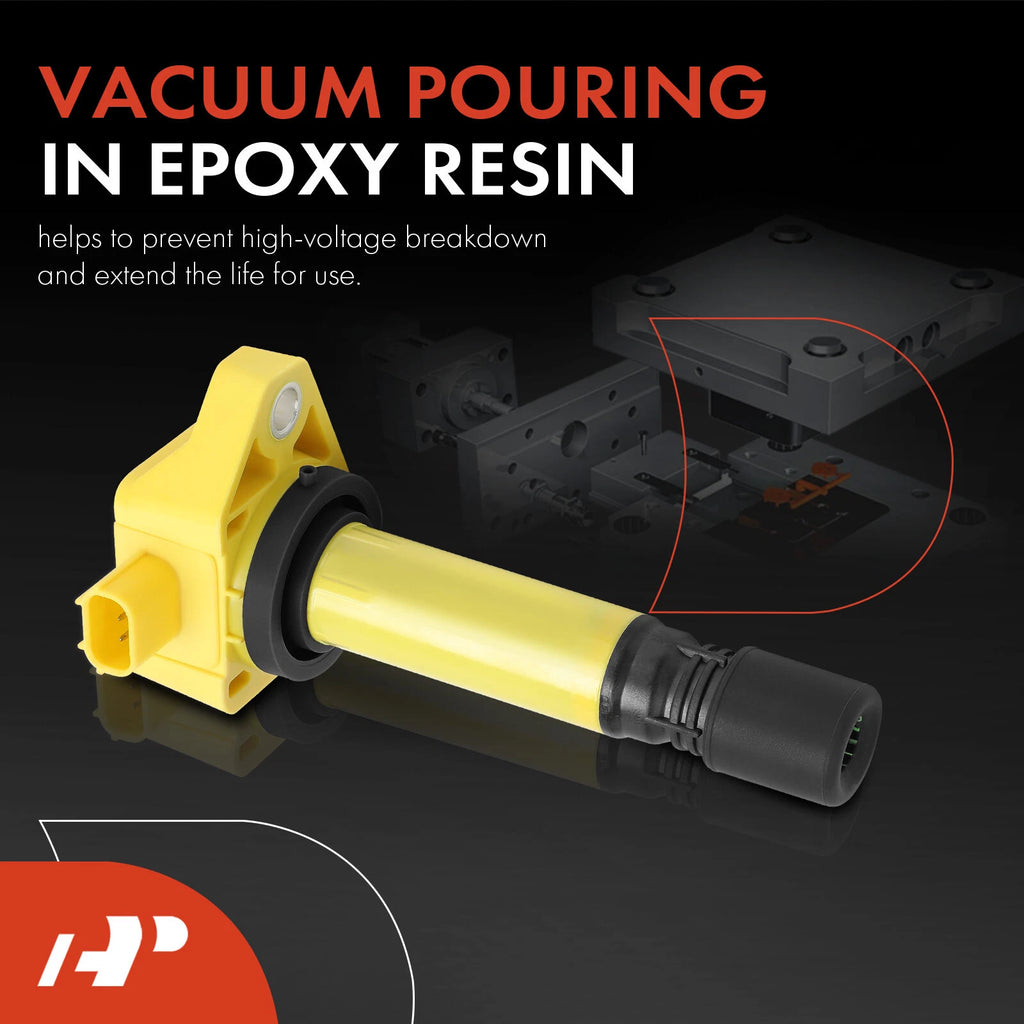 Set of 4 Yellow Ignition Coil Packs for Honda Civic (2006–2011)
