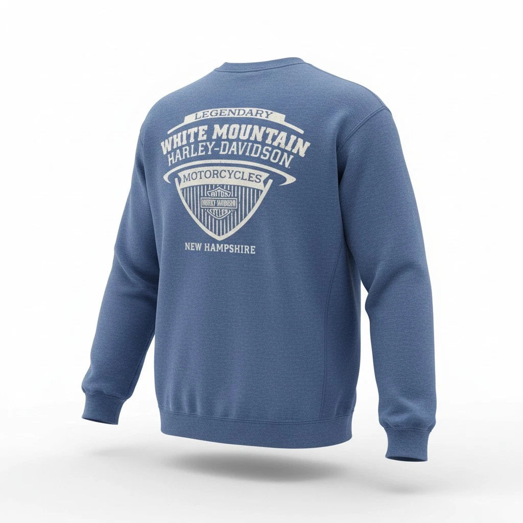 Men's Fleece Pullover Sweatshirt for Harley-Davidson (Light Blue)