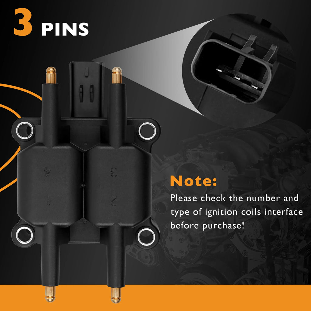 Ignition Coil & Spark Plug Wire Set for Dodge Neon/Stratus/Jeep Liberty (2001–2007)