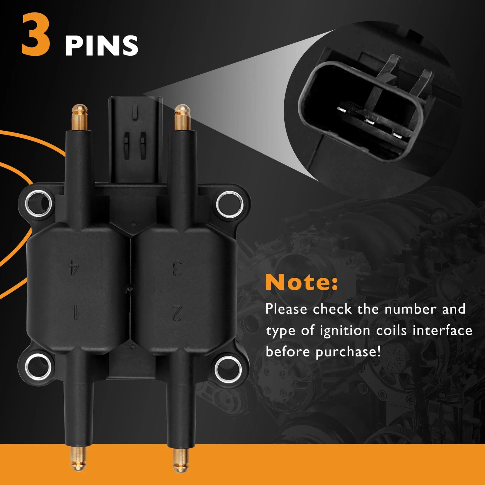 Ignition Coil & Spark Plug Wire Set for Dodge Neon/Stratus/Jeep Liberty (2001–2007)