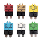 Set of 6 Manual Reset Fuses for Marine RV Truck Circuit Breakers 5A 30A