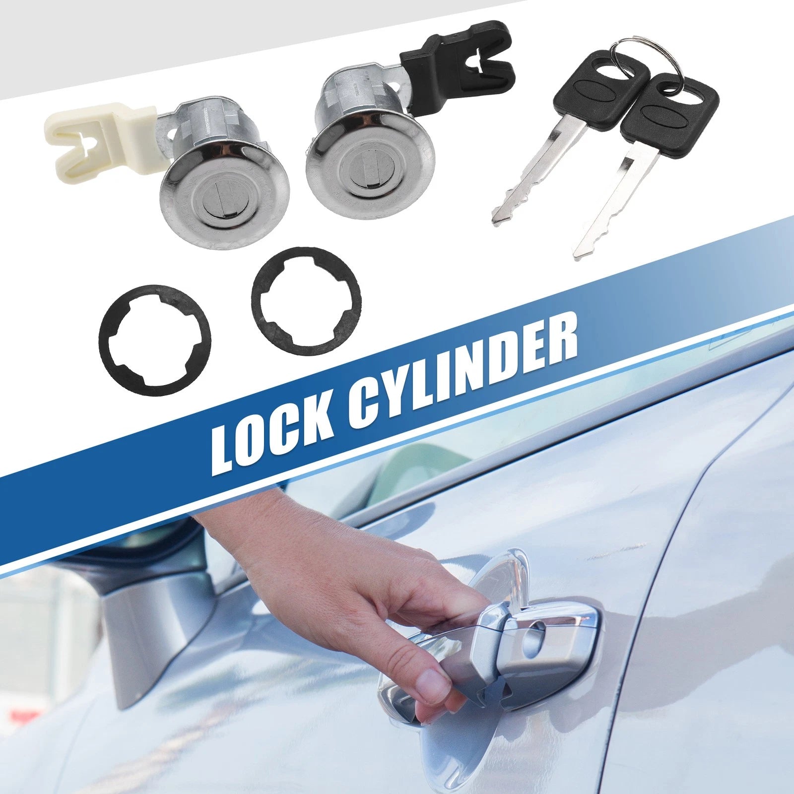 Door Lock Cylinder with Keys Set Replacement No.XL2Z7821990AC for Ford E150 (2004–2014)