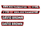 Decal Set for David Brown 770 Selectamatic Tractors (1970–1975)