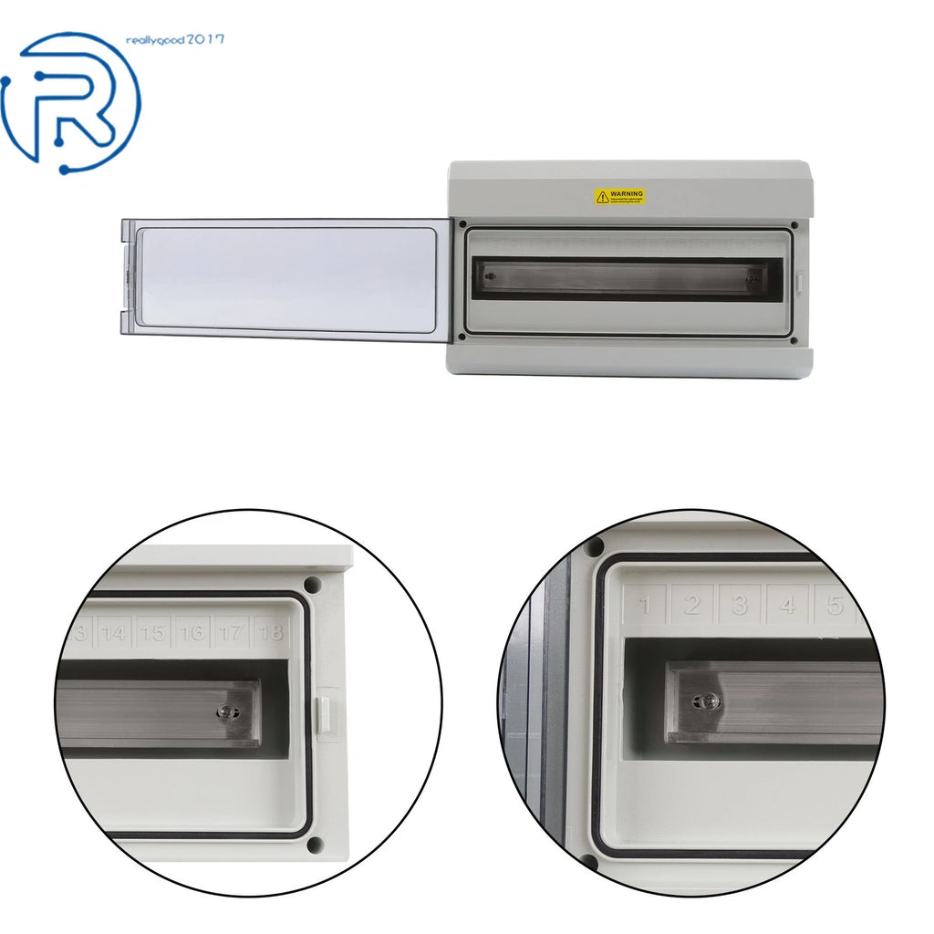 18 Way Power Distribution Box with Bus Bars for Indoor & Outdoor (IP66)