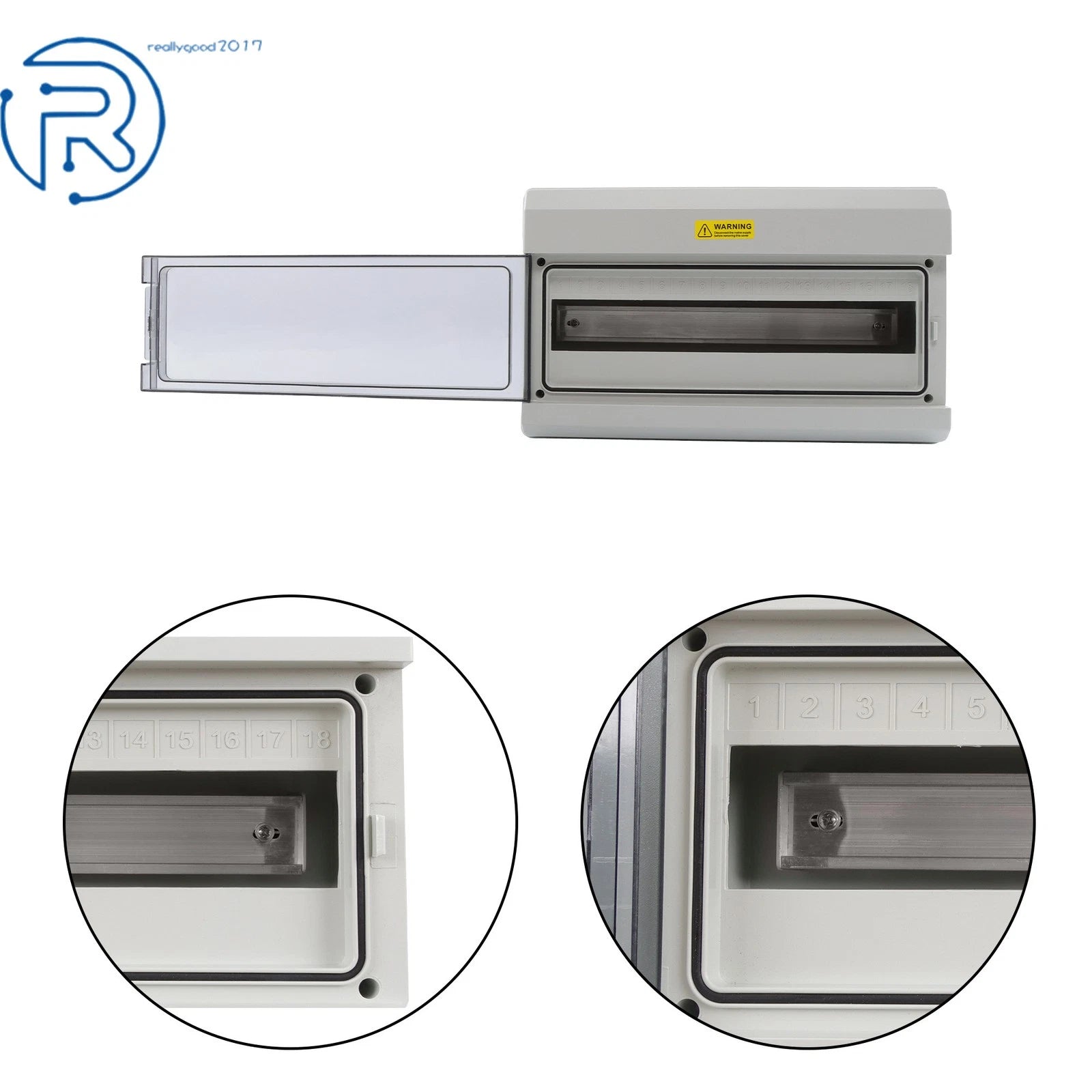 18 Way Power Distribution Box with Bus Bars for Indoor & Outdoor (IP66)