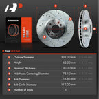 Front Drilled Brake Rotors for BMW X5 (2000-2006)