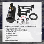 Set of 4 Trumpets Train Horns for Truck Car Pickup (150psi)