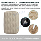 Beige PU Leather Armrest Box Pad Cushion Cover for Universal (-)