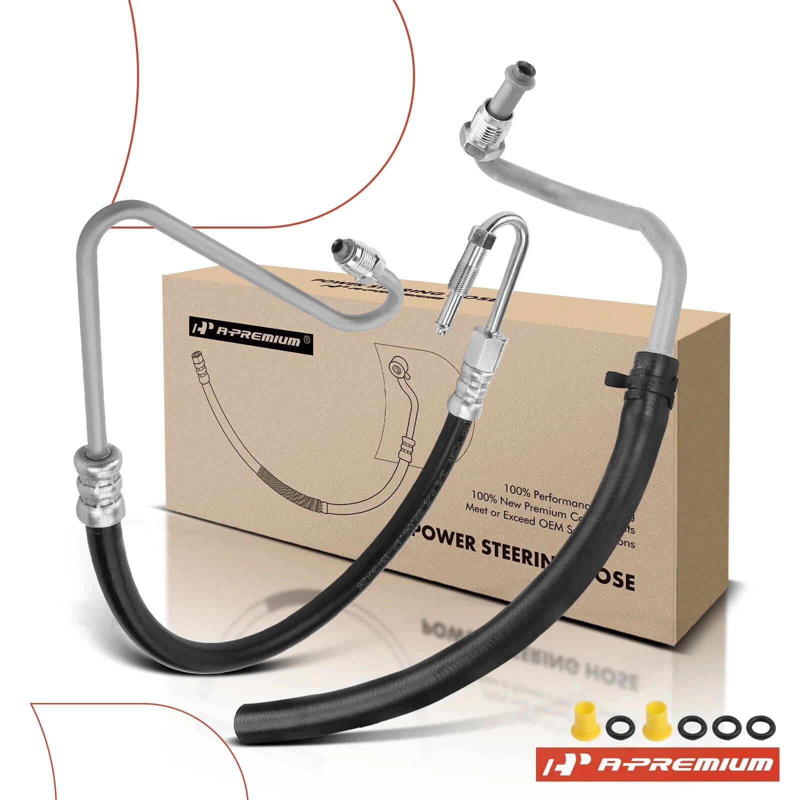 2X Power Steering Pressure & Return Line Hose for Jeep Wrangler (1991–1995)