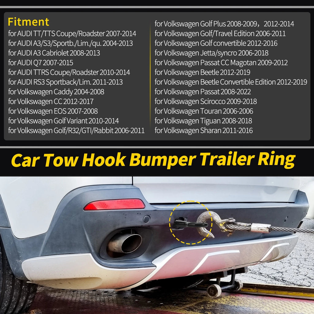 Tow Hook No.1T0805615A for Audi A3 (2004–2013) Towing Eye Hook