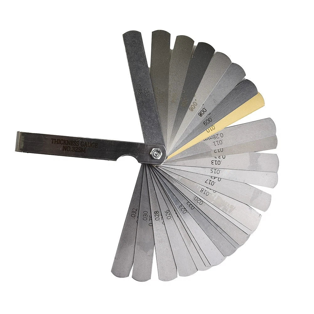32-Blade Feeler Gauge Metric SAE Dual Reading Thickness Measurement Tool