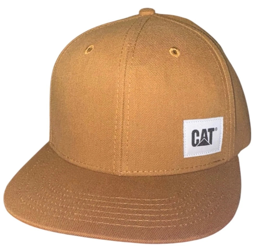 Caterpillar Classic Snapback Cap, Brown Canvas, Adjustable Fit