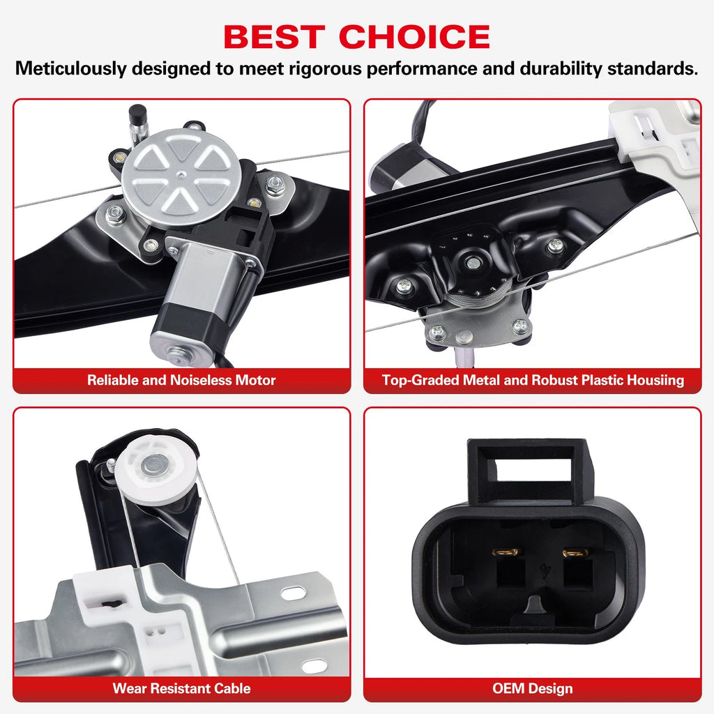 Front Right Passenger Window Regulator Motor for Traverse Acadia Enclave Outlook (2009–2017)