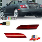 2X Full LED Red Lens Rear Side Marker Lights for Chrysler Crossfire (2004–2008)