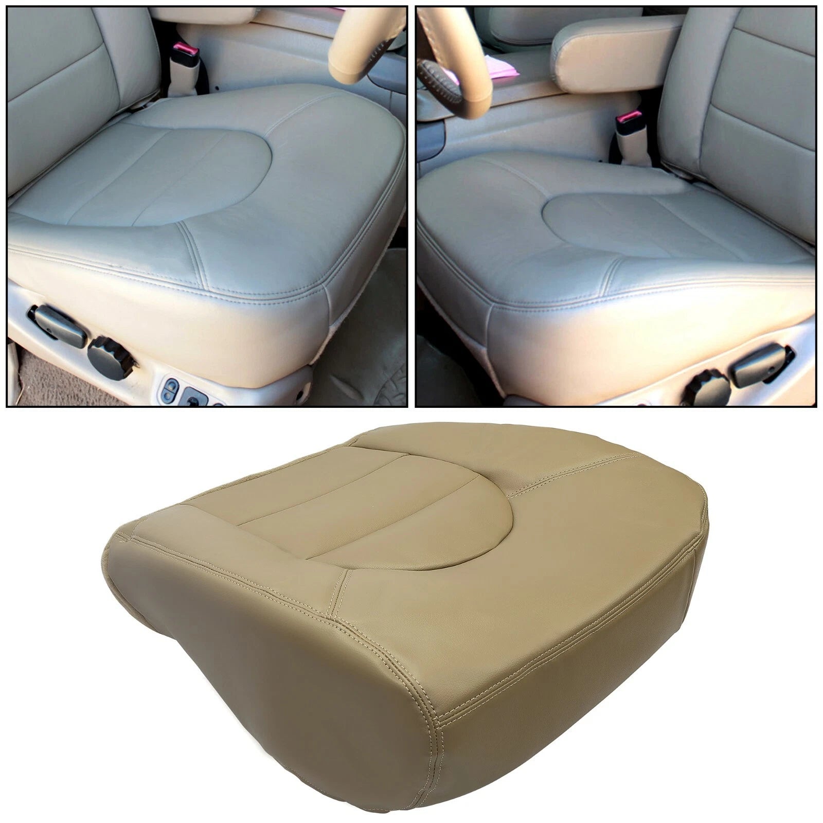 Driver Bottom Seat Cover for Ford F250 F350 F450 F550 Lariat (1999–2000) Tan