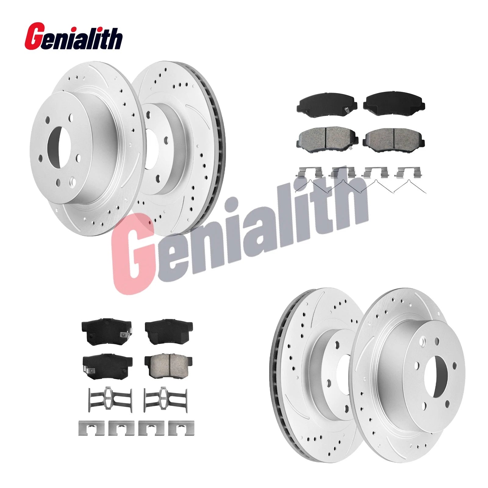 2X Drilled Rotors & Brake Pads Kit for Honda Element (2003–2011)