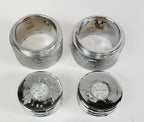 Chrome Bar & Shield Upper Fork Nut Covers for Harley Davidson Softail Dyna XL